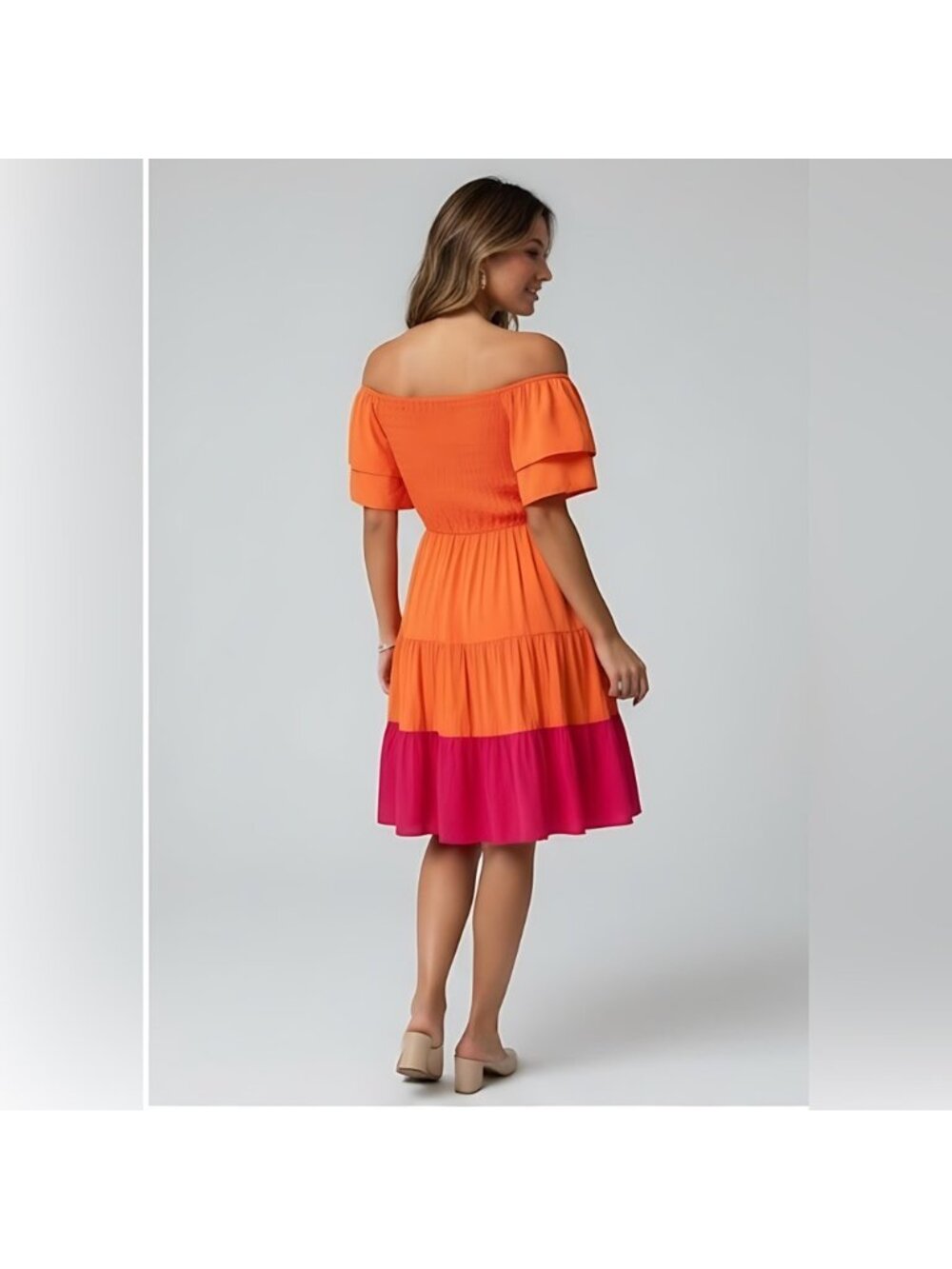 Off Shoulder Ruffle Dress - Picture 3 of 10